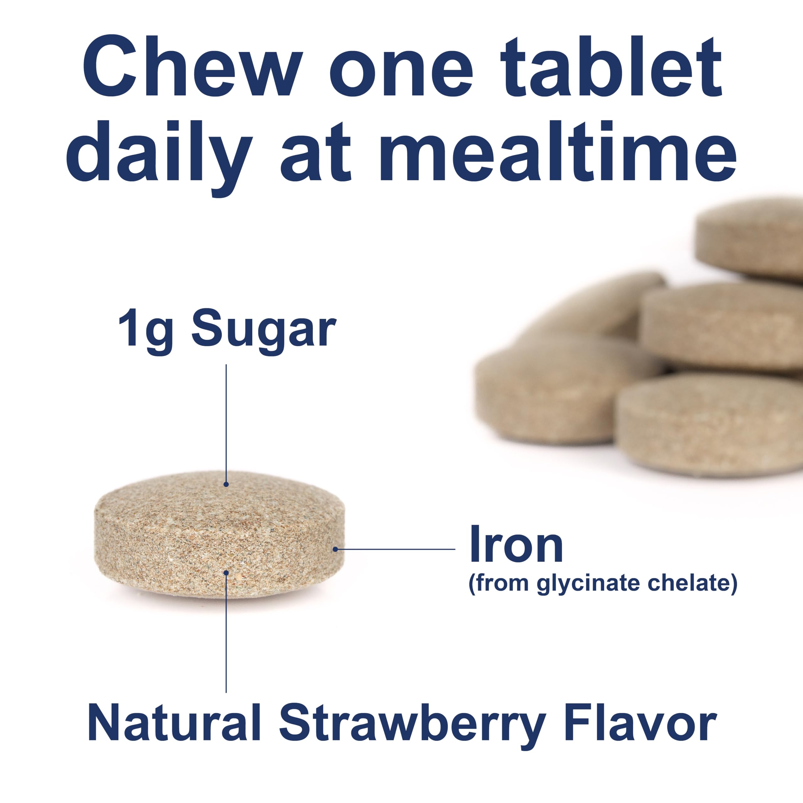 Carlson - Kid's Chewable Iron, 15 mg, Superior Absorption, Blood Health, Energy Production & Optimal Wellness, Natural Strawberry Flavor, 60 Tablets - Image 4